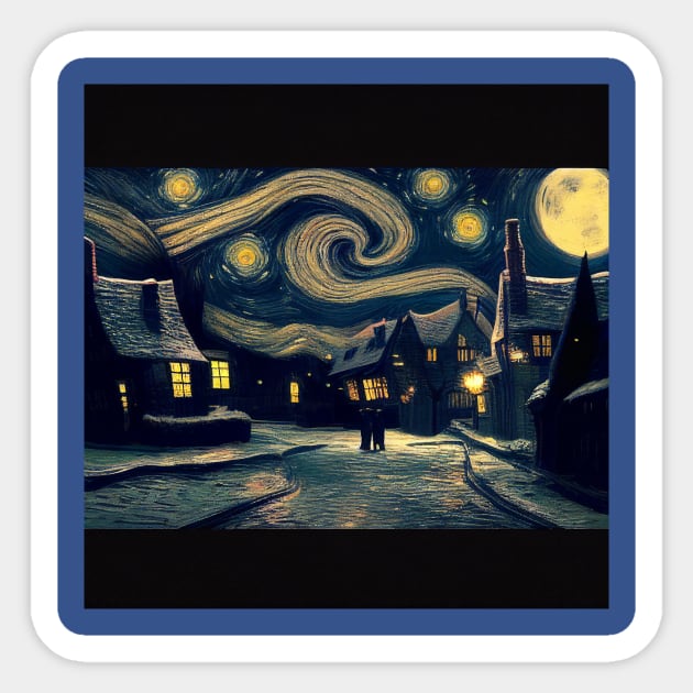 Starry Night Over Godric's Hollow Sticker by Grassroots Green